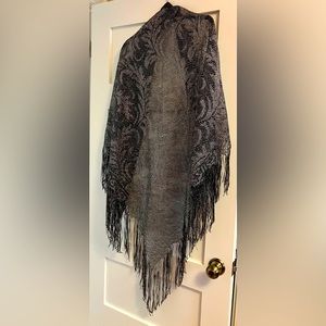 Triangular black and silver scarf